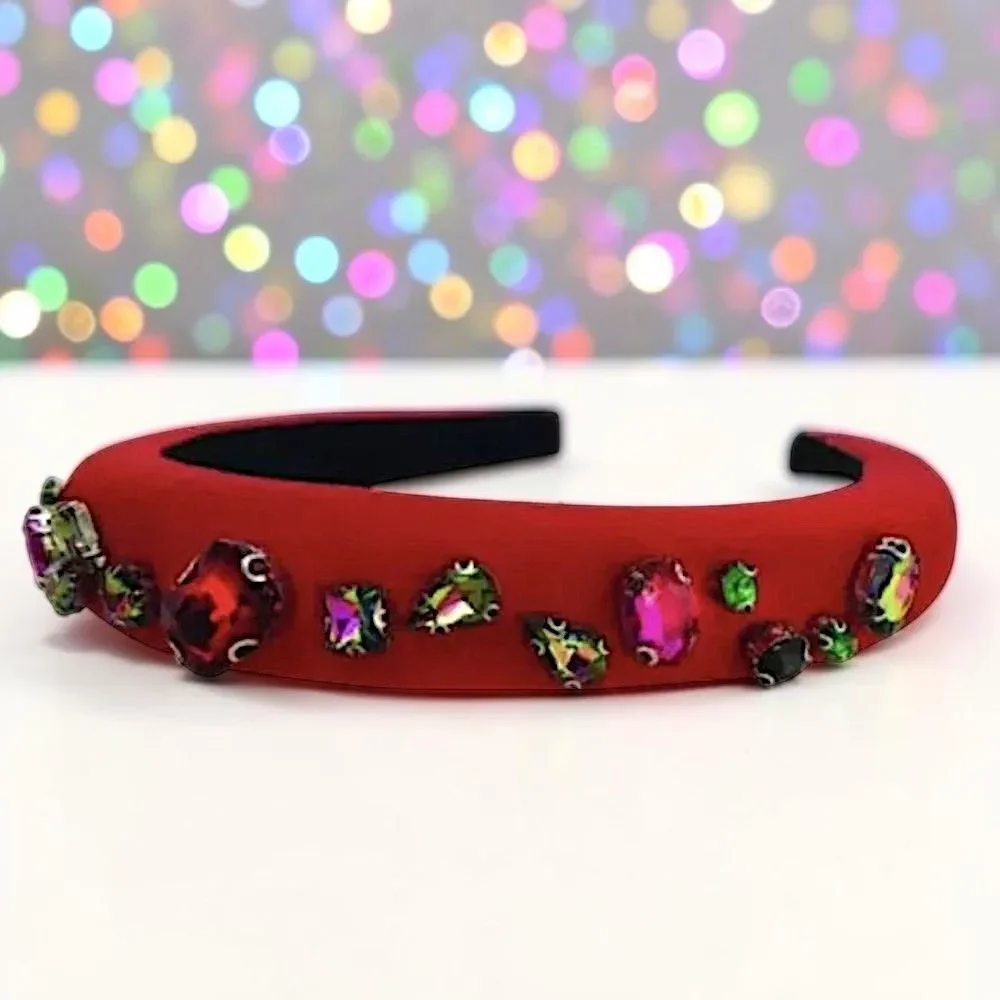 ZAXIE by Stefanie Taylor - Padded Jewel Headband - RED MSRP $48